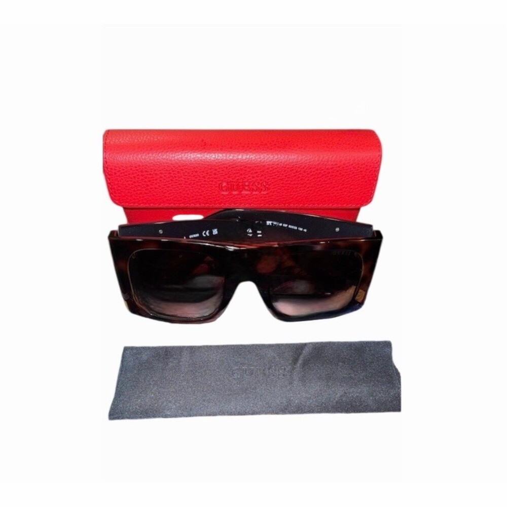 GUESS Oversized Square Sunglasses Women’s Havana Tortoise Brown Gradient